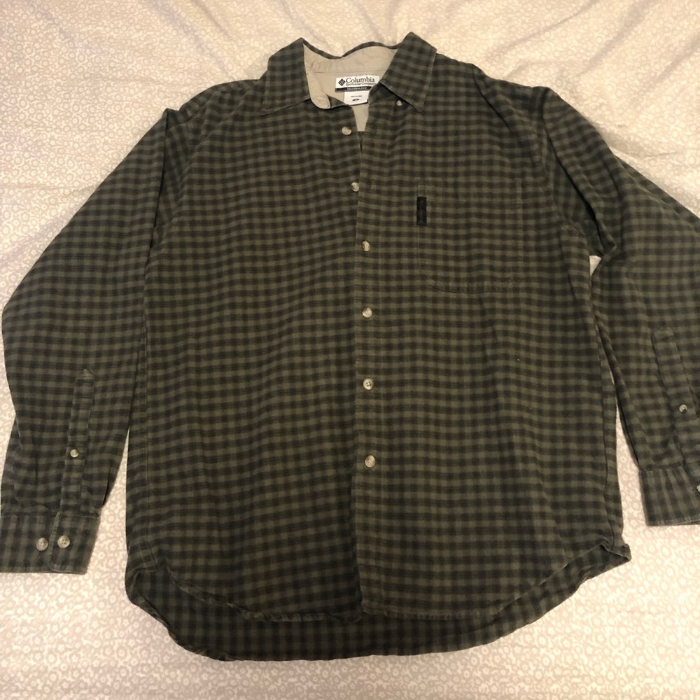 Oversized Olive Green Columbia Flannel